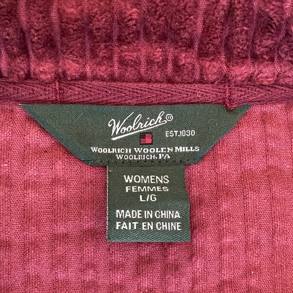 Women’s Woolrich Kinsdale Corduroy Burgundy Full Zip Jacket, Pockets! Size L - Picture 13 of 17